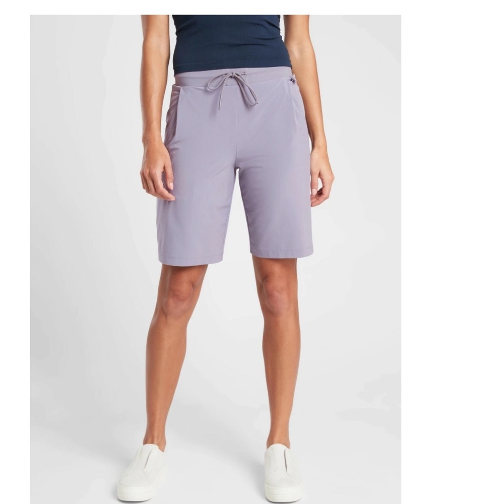 Athleta Venture Bermuda Short Tempest Violet Pull On Pockets Size‎ 10